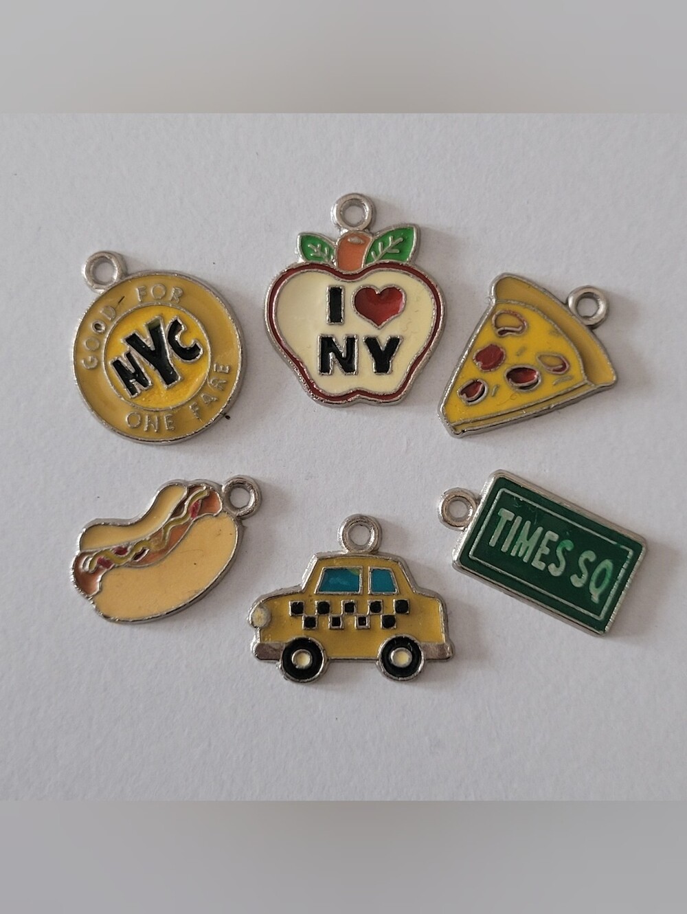 New York City Enamel Jewelry Charms Set of 6 - Y2K Novelty NYC Lot